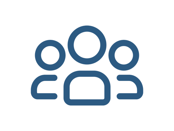 Icon von drei Personen als Symbol für Schüler:innen, die spenden