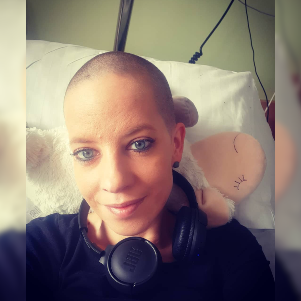 Ilona im Krankenbett.