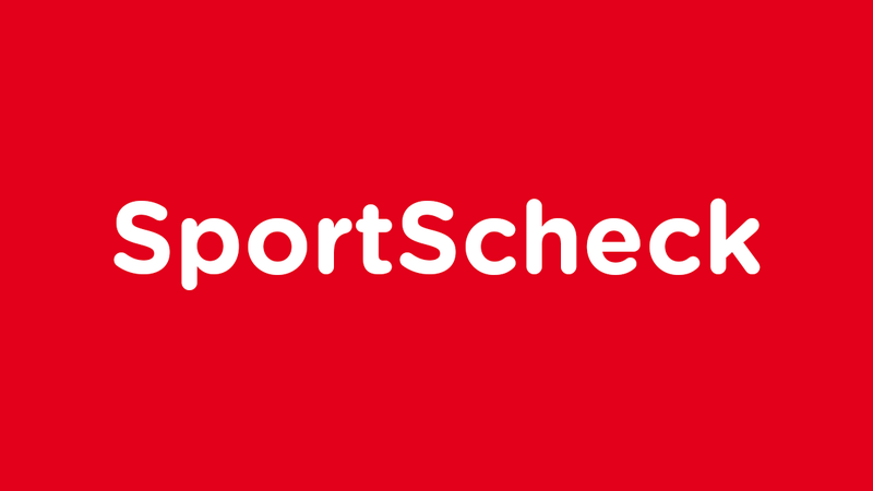 "SportScheck" auf rotem Hintergrund