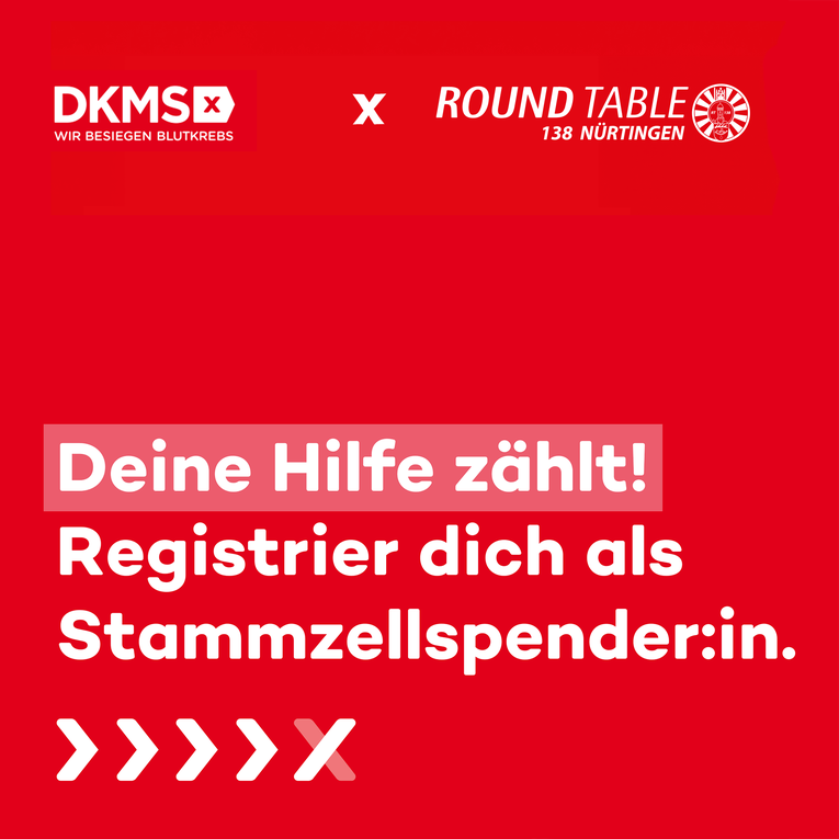 Ein rotes Quadrat mit weißem Text