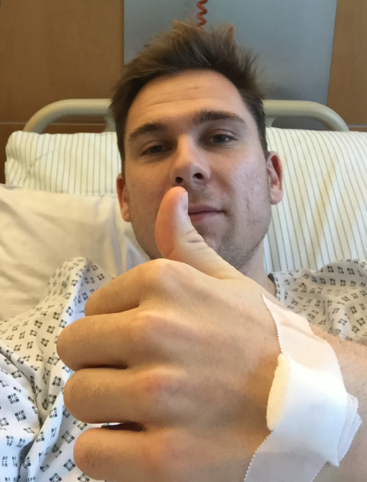 Im Dezember spendete Christopher Knochenmark für einen kleinen Jungen in den USA.