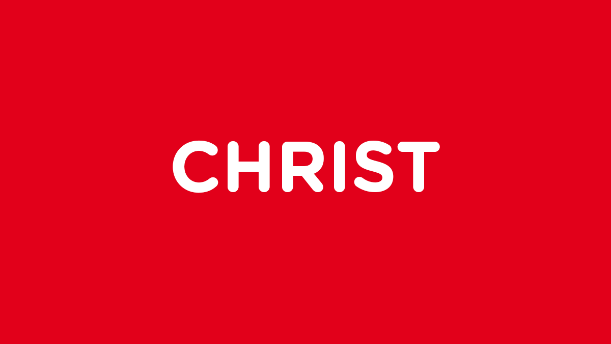"CHRIST" auf rotem Hintergrund
