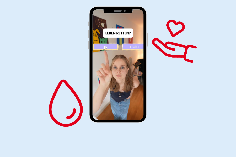 Screenshot von einem TikTok Video von Hannah Tulnik über die DKMS