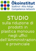 Studio sulla riduzione di prodotti in plastica monouso negli uffici dell’Amministrazione provinciale