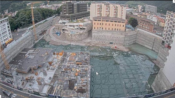 Die Bauarbeiten am Bauprojekt Waltherpark (Foto: Landesagentur für Umwelt und Klimaschutz/Baubüro)