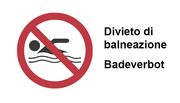 Badeverbot-Pitogramm (Quelle: Landesagentur für Umwelt und Klimaschutz)