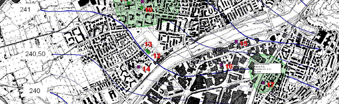 Lageplan aus der Broschüre Information über die Grundwasserverhältnisse im Bozner Talkessel (Quelle: Landesagentur für Umwelt und Klimaschutz)