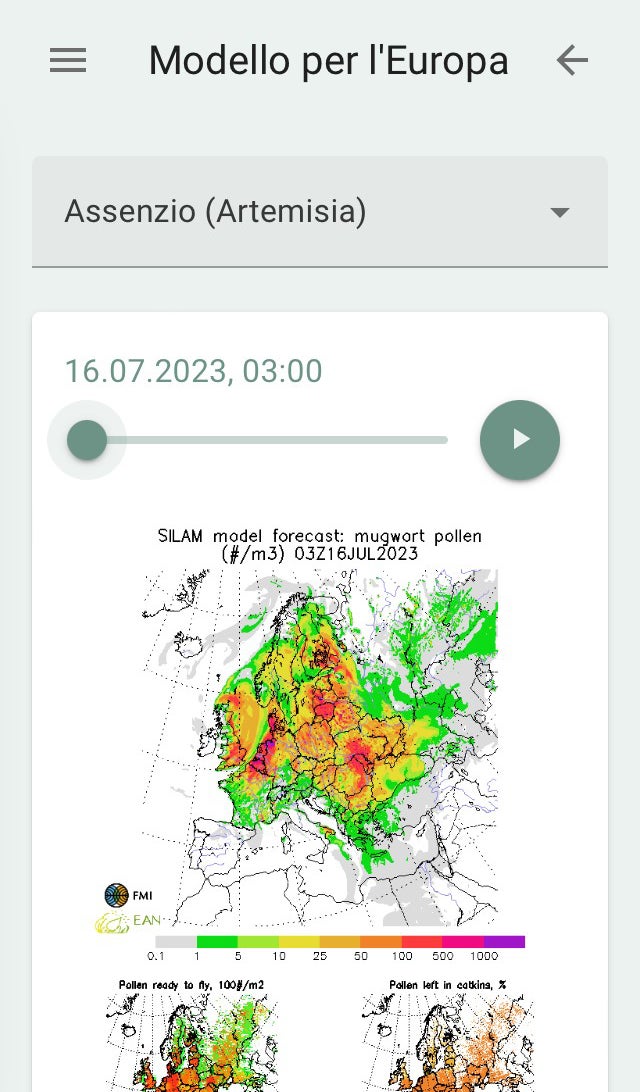 Mappe delle previsioni Europa (Foto: Agenzia provinciale per l’ambiente e la tutela del clima)