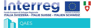 Logo del progetto europeo QAES, cofinanziato dal programma Cooperazione Interreg Italia  Svizzera 2014-2020