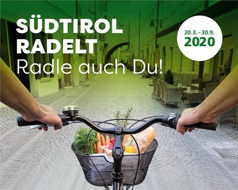 Plakat der Aktion Südtirol radelt (Quelle: Green Mobility in der STA - Südtiroler Transportstrukturen AG)