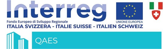 Logo des europäischen QAES-Projekts, welches vom Kooperationsprogramm Interreg Italien - Schweiz 2014-2020 kofinanziert wird