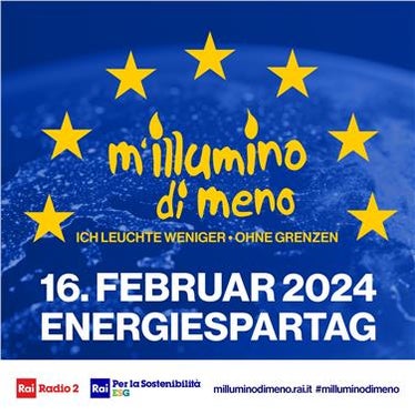 Flyer der Radiokampagne M'illumino di Meno 2024 (Quelle: https://www.rai.it/milluminodimeno/