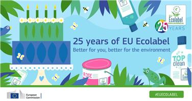 Logo per i 25 anni dalla nascita del marchio UE Ecolabel