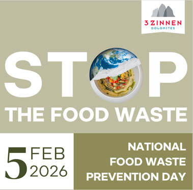 Locandina dell’evento a cui hanno partecipato dipendenti dell’Uff. Gestione rifiuti in occasione della Giornata nazionale sullo spreco alimentare (Fonte: 3 Zinnen SpA)