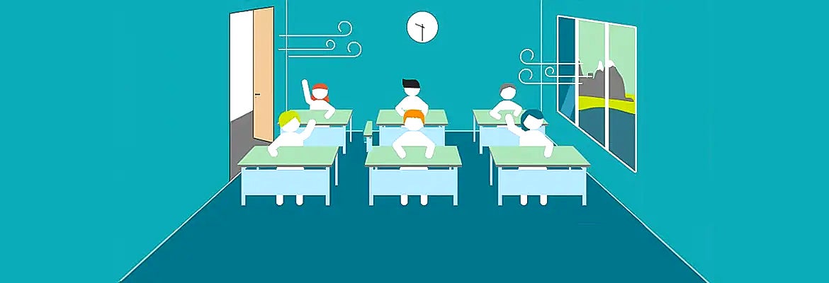 La qualità dell’aria nelle scuole altoatesine viene monitorata e misurata già da decenni dal Laboratorio Analisi aria e radioprotezione (Immagine grafica: Agenzia provinciale per l'ambiente e la tutela del clima)