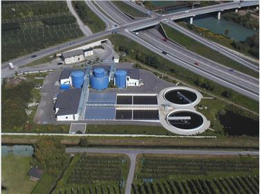 L'impianto di depurazione delle acque di Lana (Foto: Agenzia provinciale per l’ambiente e la tutela del clima)