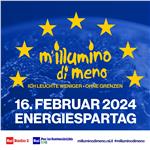 Flyer der Radiokampagne "M'illumino di Meno" 2024 (Quelle: https://www.rai.it/milluminodimeno/