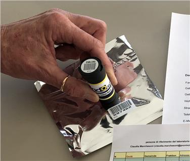 Kit zur Radonmessung (Foto: Landesagentur für Umwelt)