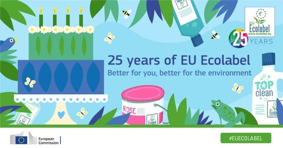 Logo per i 25 anni dalla nascita del marchio UE Ecolabel