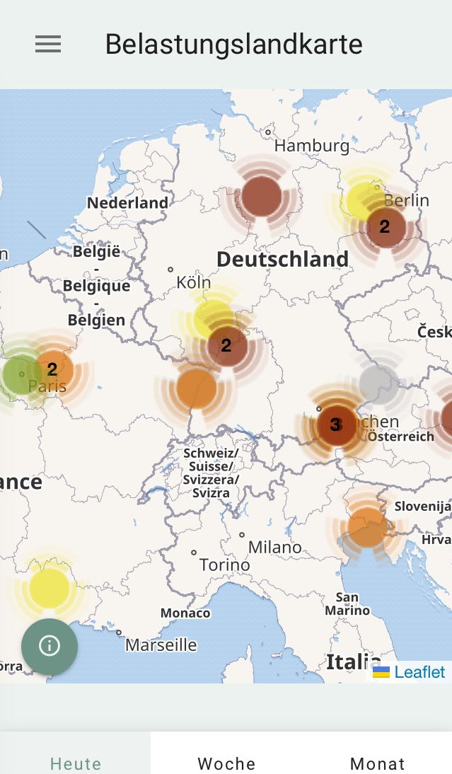 Belastungslandkarte (Foto: Landesagentur für Umwelt und Klimaschutz)