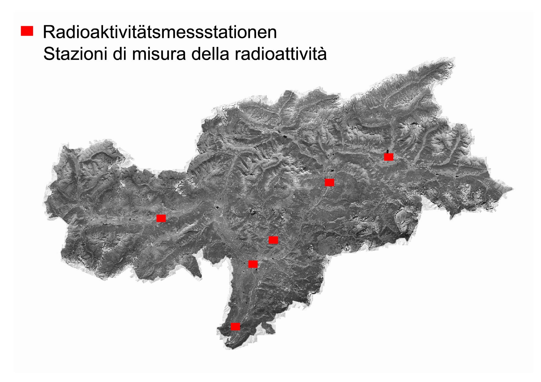 Messpunkte Radioaktivität (Quelle: Landesagentur für Umwelt und Klimaschutz)