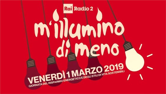 Flyer der Radiokampagne “M’illumino di Meno”; 2019 (Quelle: Homepage Rai Radio2)