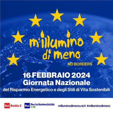 Flyer della campagna radiofonica M'illumino di meno 2024 (Fonte: https://www.rai.it/milluminodimeno/