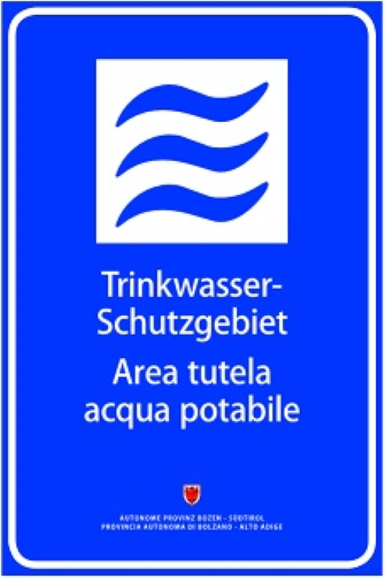 Hinweisschild Trinkwasserschutzgebiete (Foto Landesagentur für Umwelt und Klimaschutz, Amt für nachhaltige Gewässernutzung, 2016)