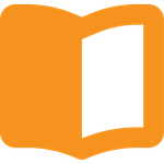 An orange open book icon
