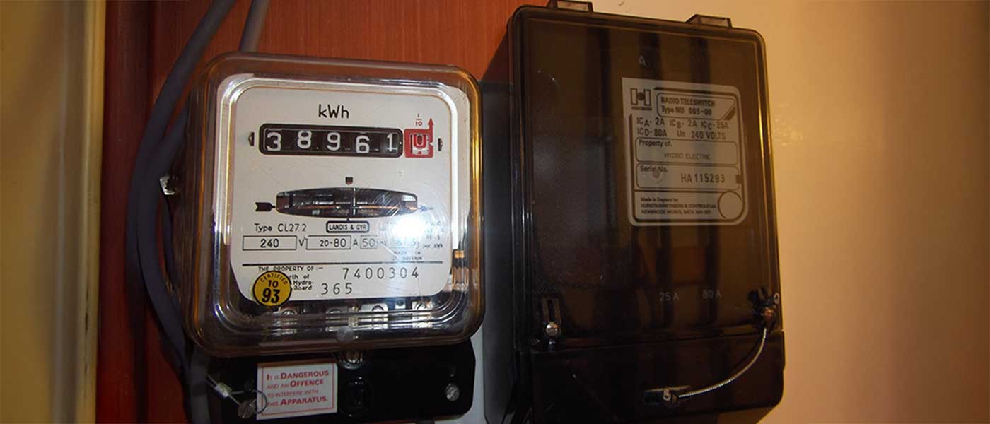 A close-up of a rts meter