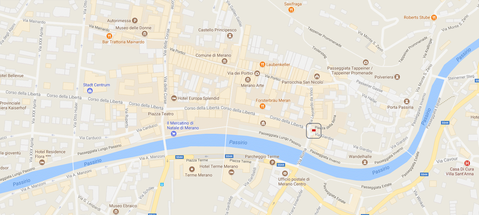 Standort der Außenstelle in Meran