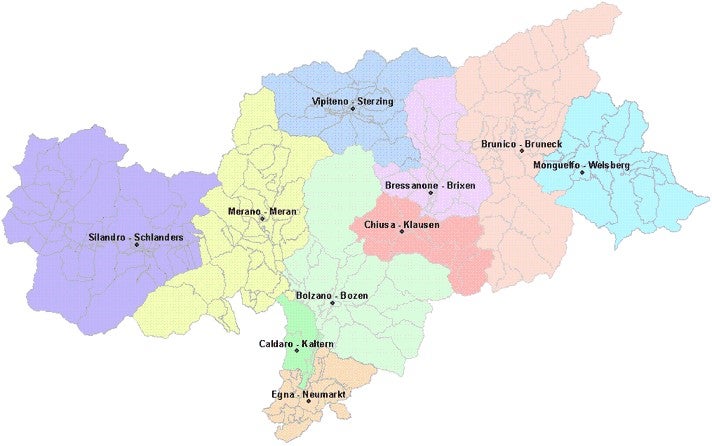 Elenco uffici competenti per comuni catastali