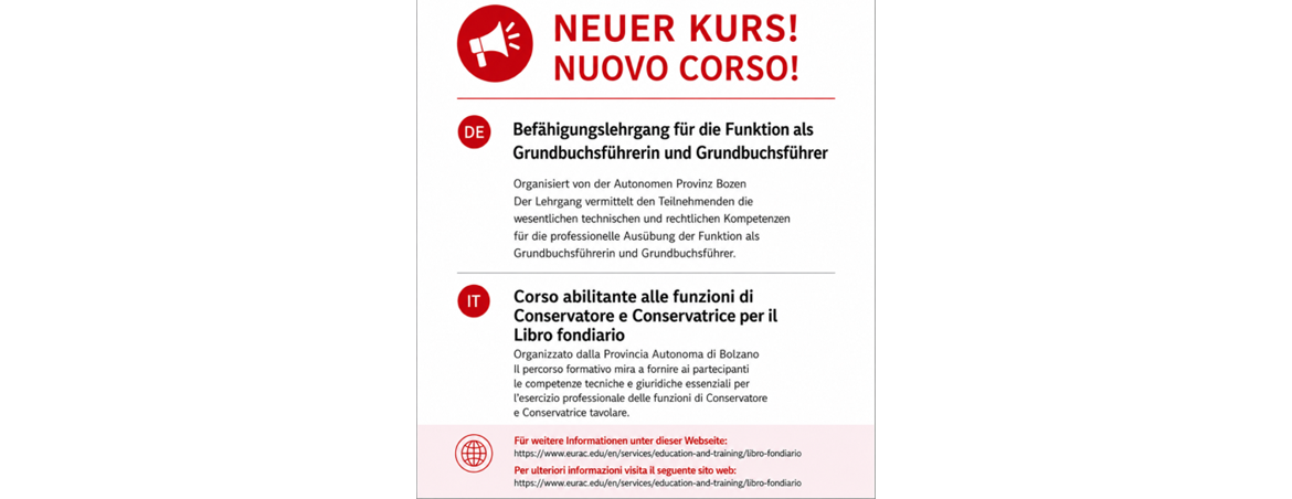 Corso abilitante per Conservatori e Conservatrici del Libro Fondiario