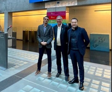 Direktor Rudi Gruber, Don Paul Renner und Vasyl Demchuk (von links nach rechts)