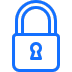 A blue lock with a keyhole