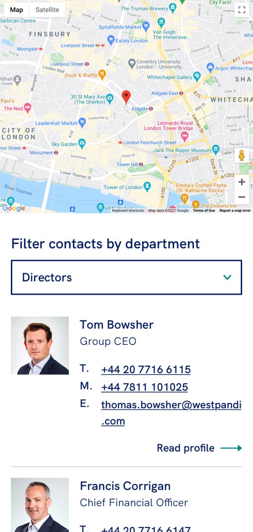 West of England contacts filter