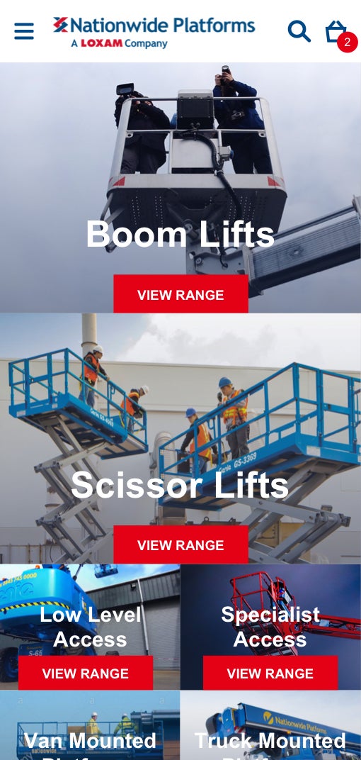 Nationwide Platforms product category display