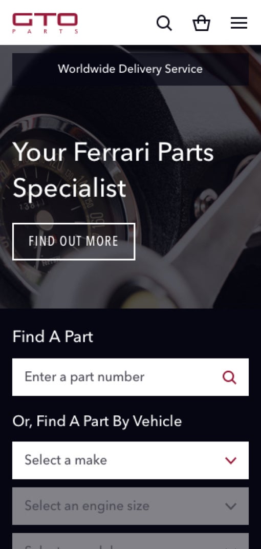 GTO Engineering parts page design