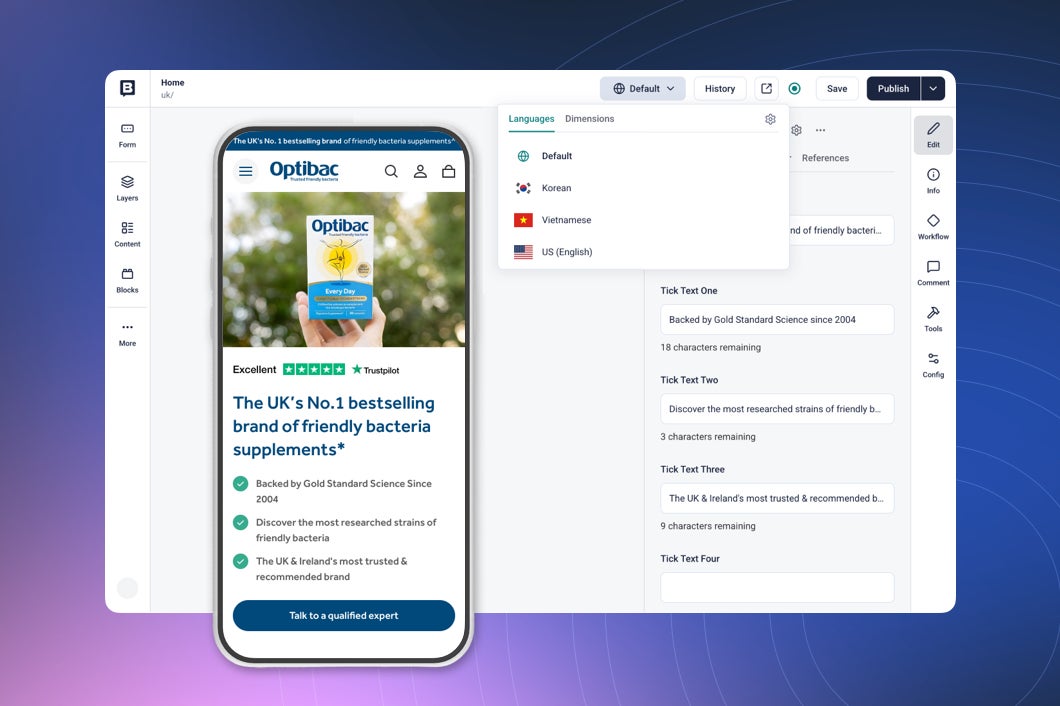 Storyblok CMS UI