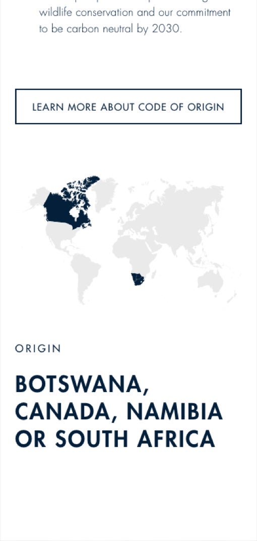 De Beers origin page design