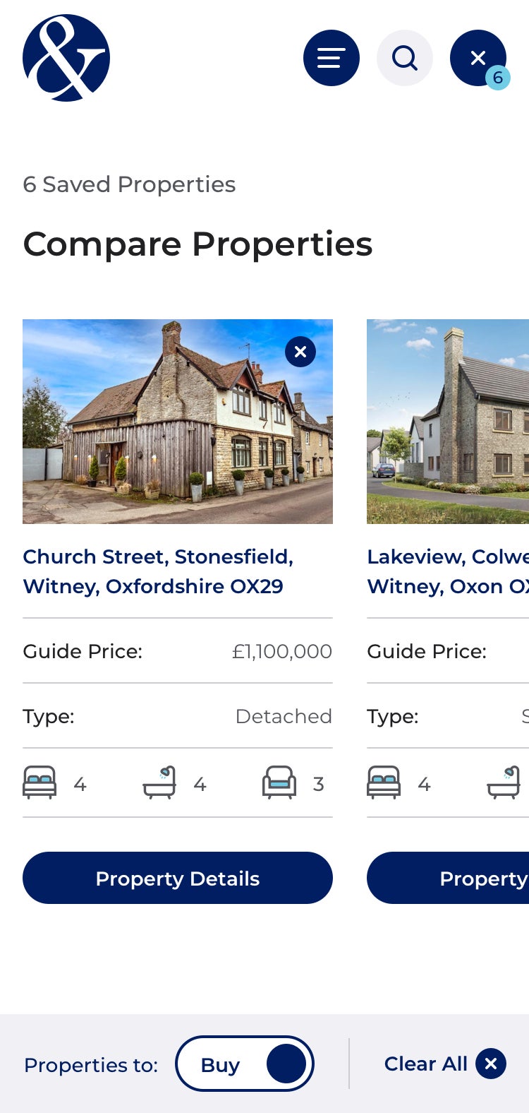 Breckon & Breckon compare saved properties