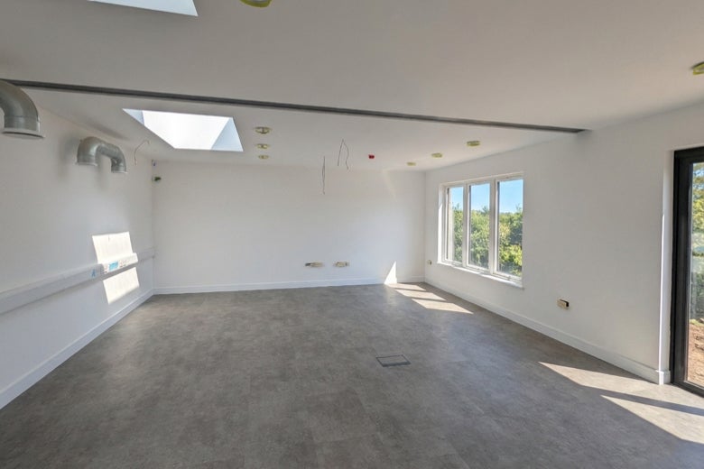 Newly laid office flooring