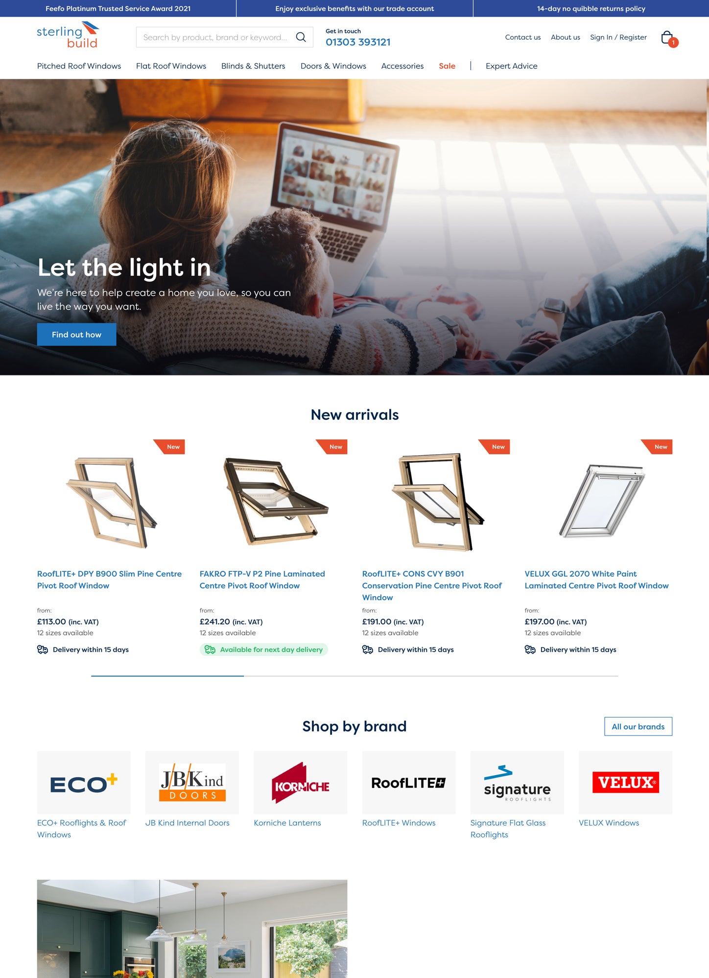 Sterlingbuild homepage on a desktop device