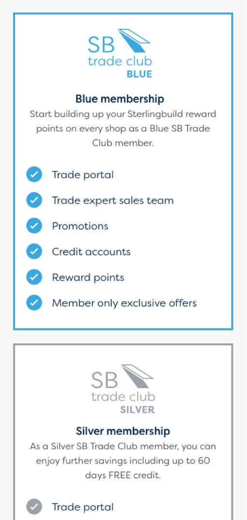 Sterlingbuild membership comparison