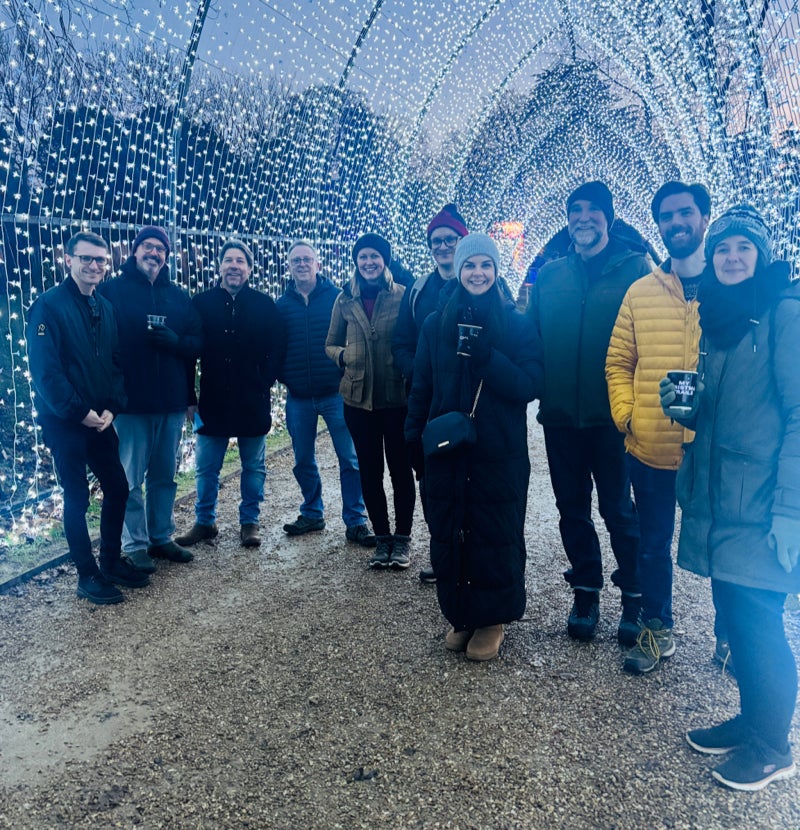 Photo of the Ridgeway team as Blenheim Palace light trail 