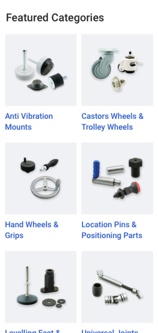 WDS featured categories page design