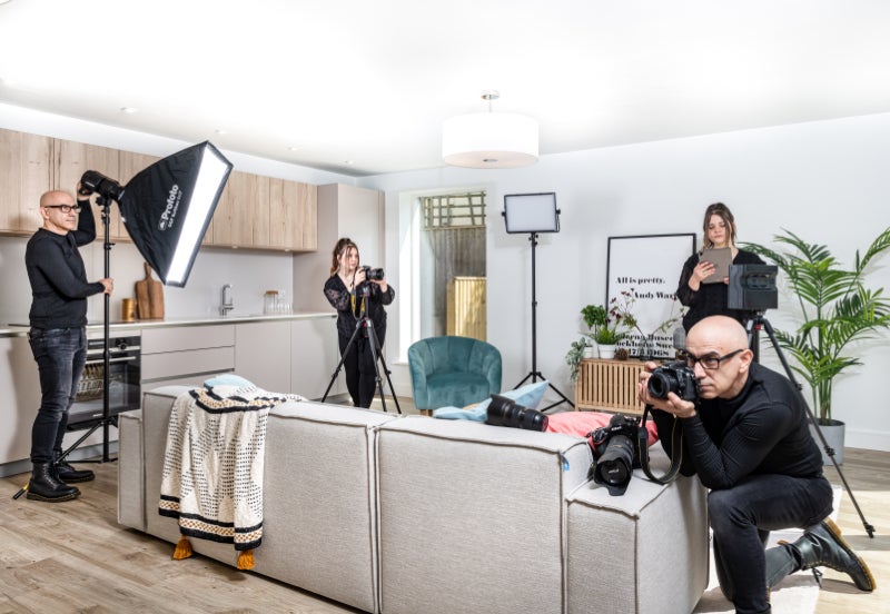 A property being photographed by the Breckon & Breckon creative team