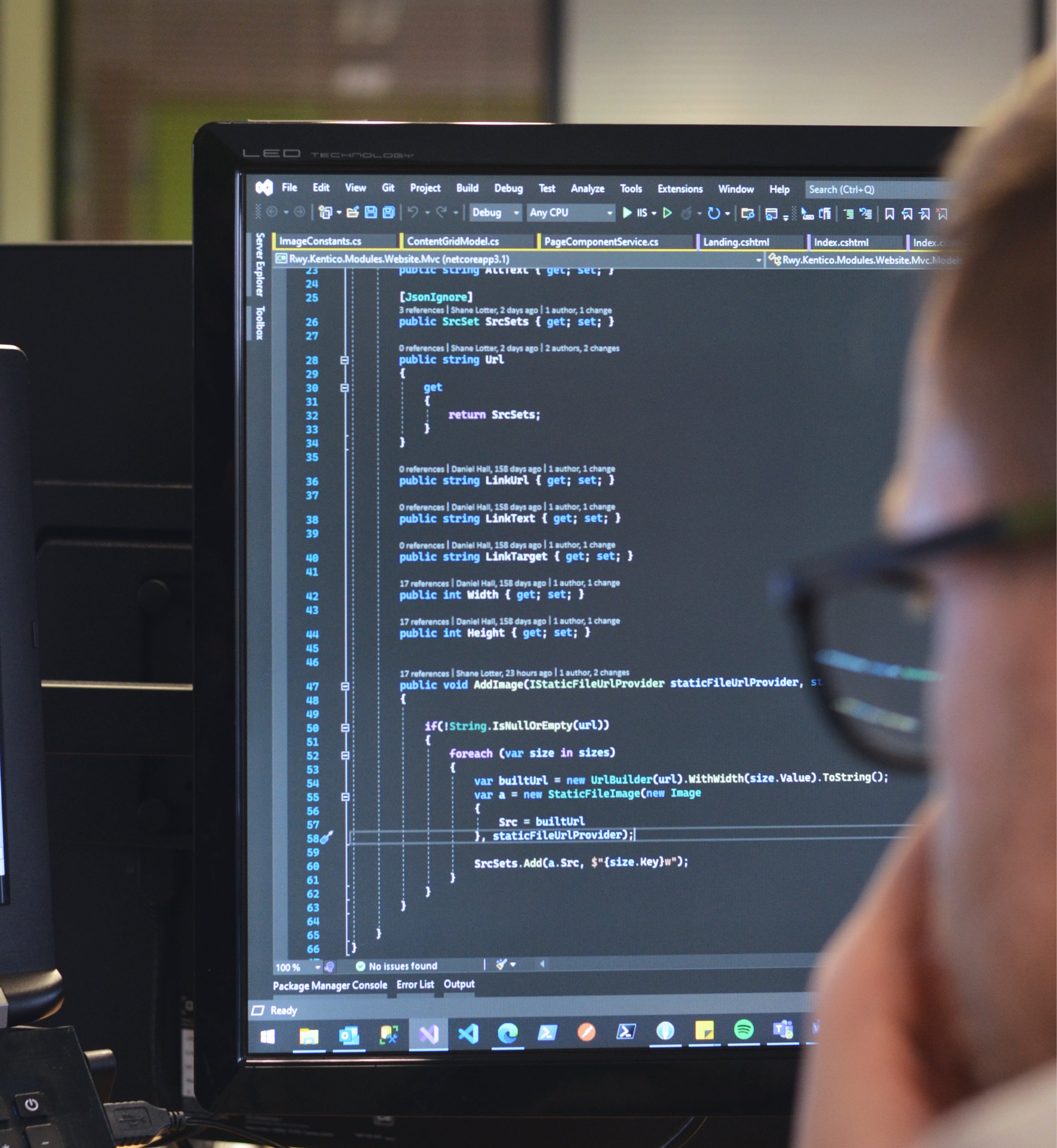 Developer coding CMS