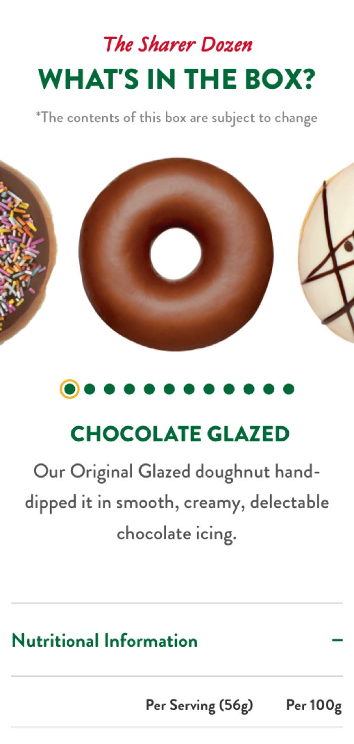 Krispy Kreme product information design