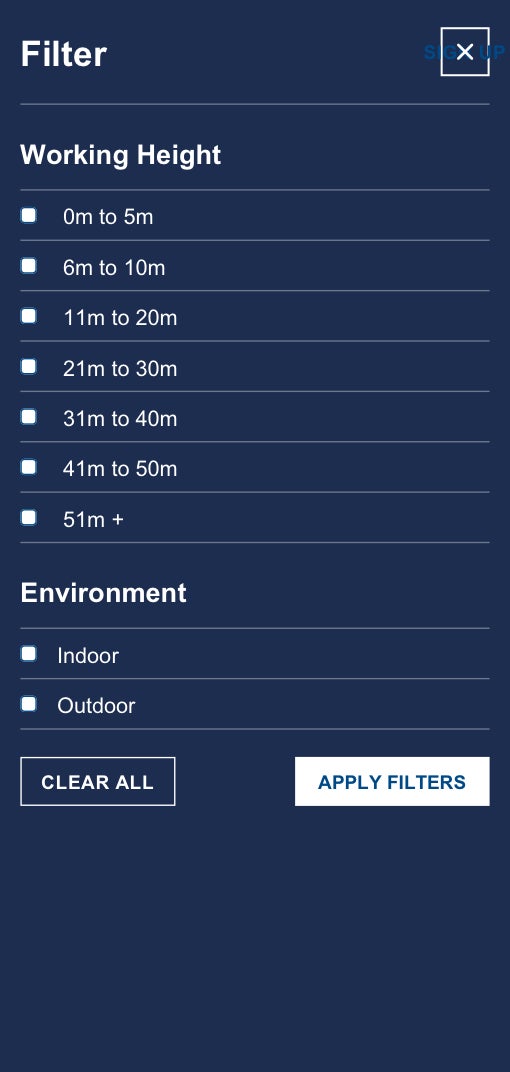 Nationwide Platforms mobile filtering designs